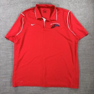 Nike‎ Polo Shirt Mens XXL Red Good MCC Basketball Dri-FIT Short Sleeve